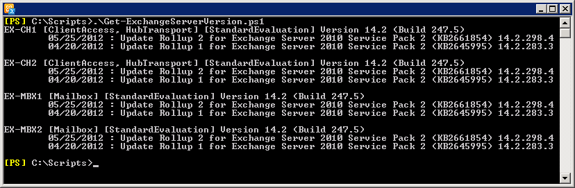 Get-ExchangeServerVersion